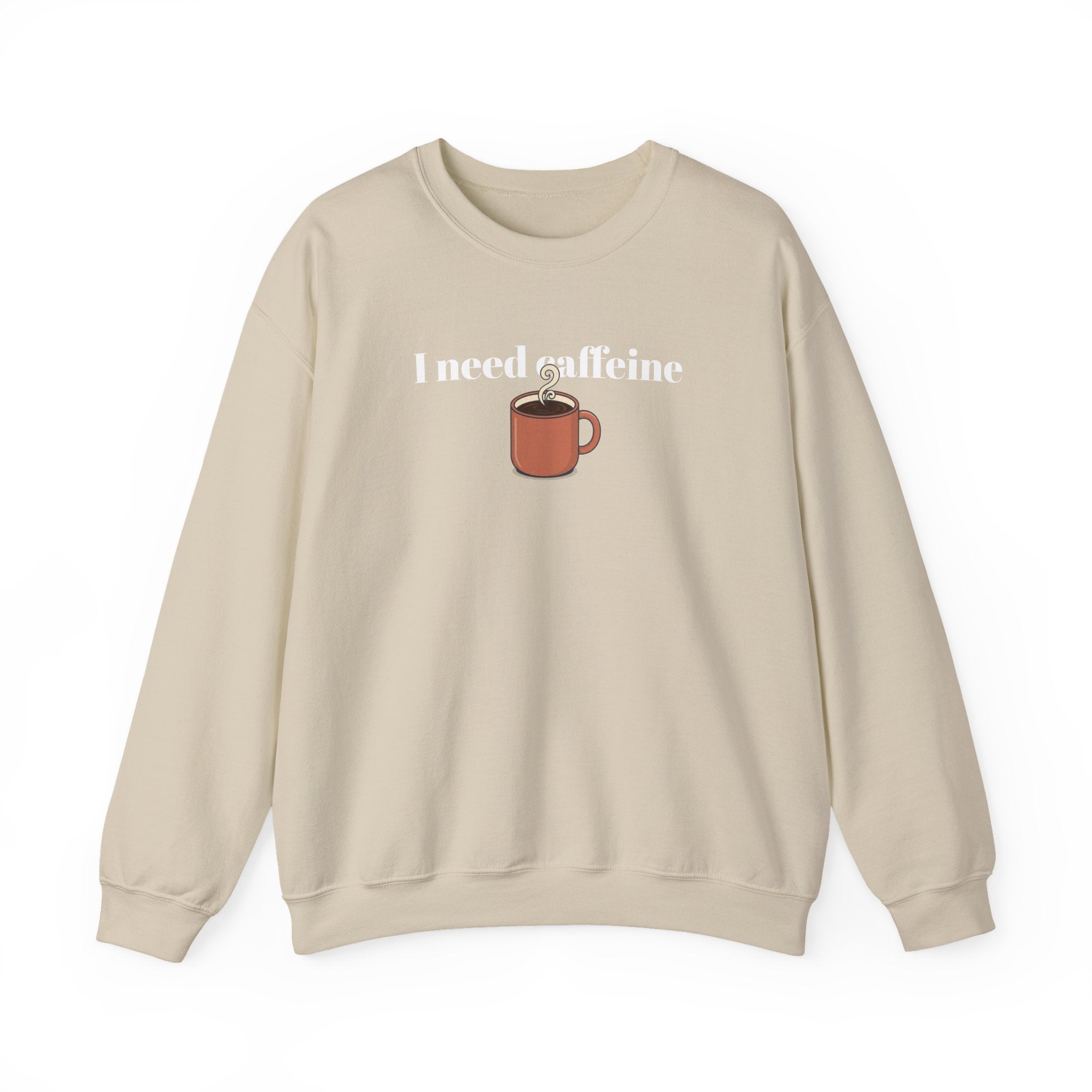 "I Need Caffeine" Trui | beige
