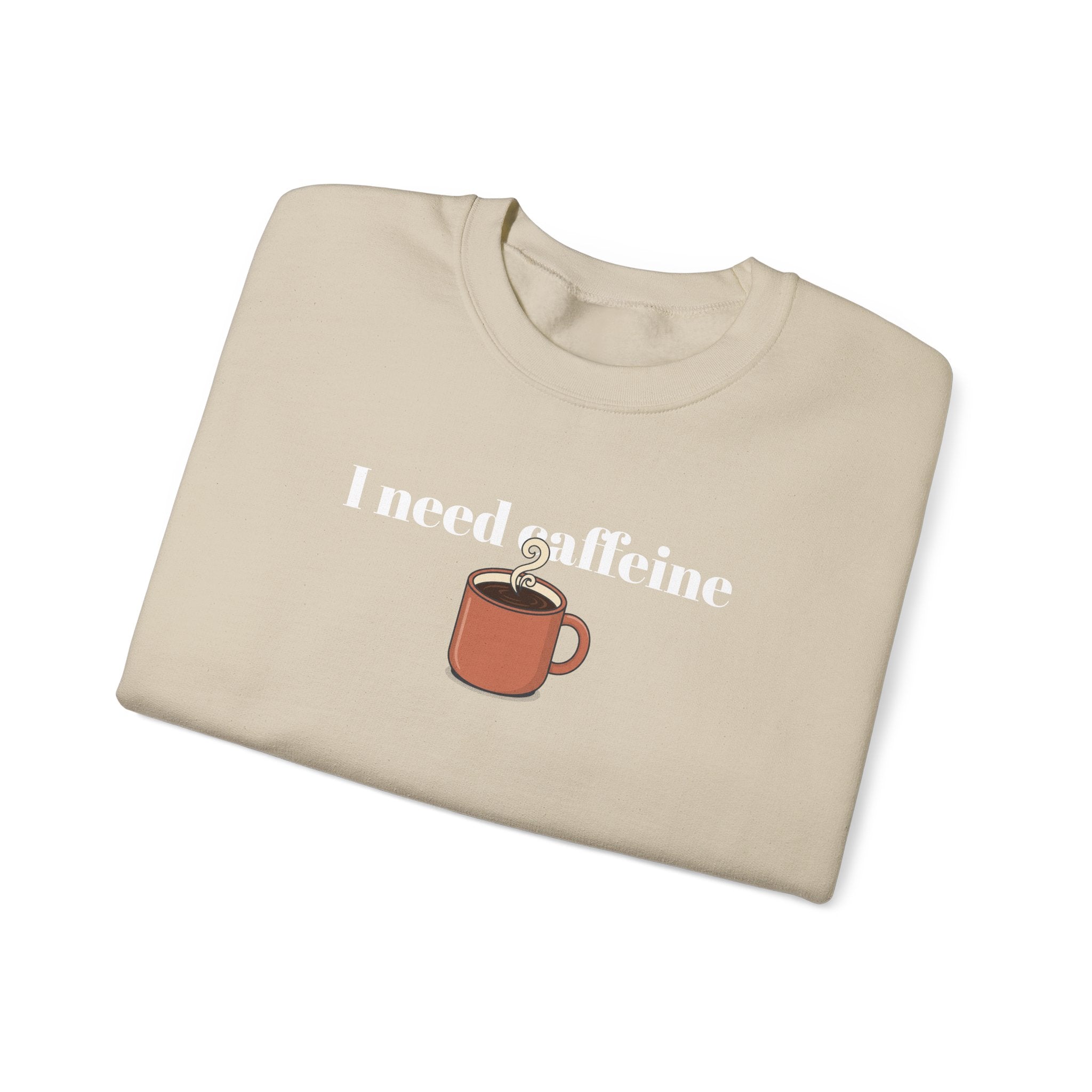 "I Need Caffeine" Trui | beige