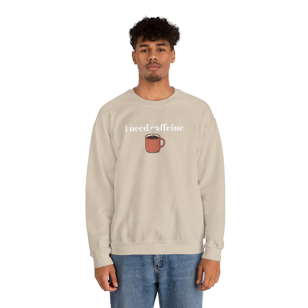 "I Need Caffeine" Trui | beige