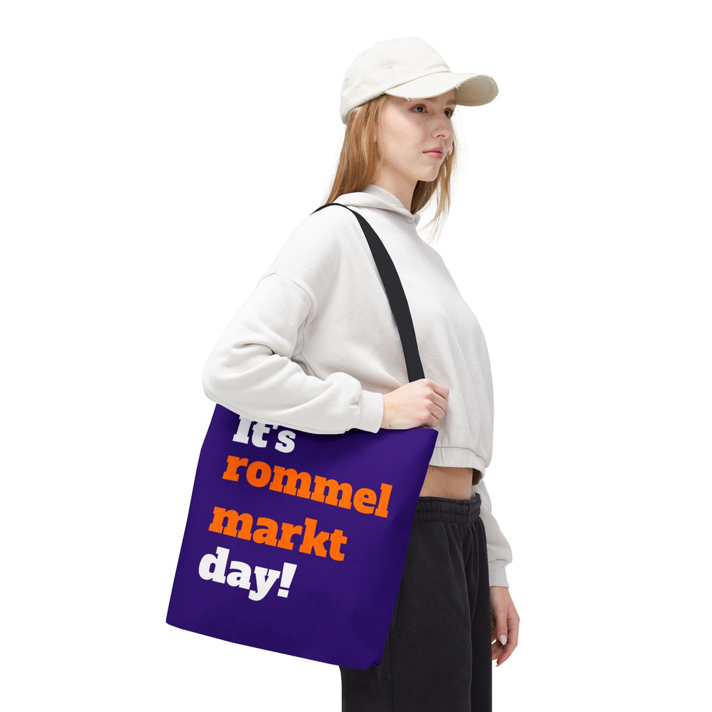 Tas "It's rommelmarkt day" | royaal blauw
